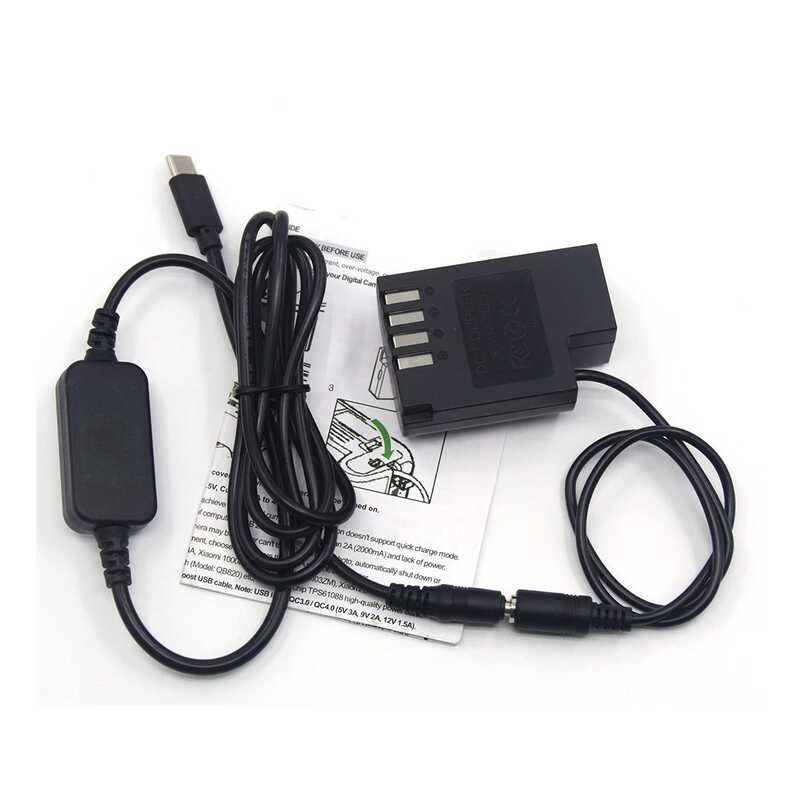 สายชาร์จ c USB C + DCC12 DC Coupler ถอดรหัสได้เต็มรูปแบบ DMW-BLF19 แ ...