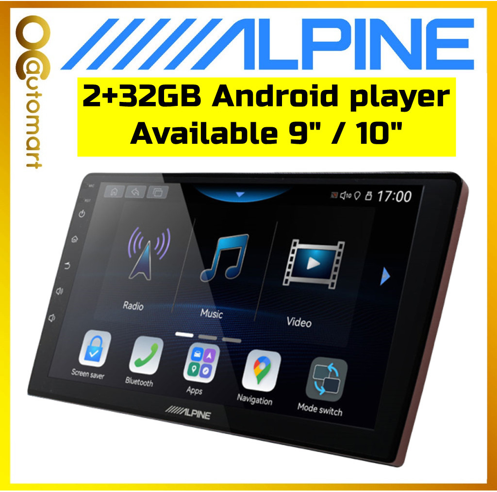 Alpine Car Android Player 2+32GB Android 9" หรือ 10" รุ่น Ply สําหรับ Toyota Honda Proton Perodua iN