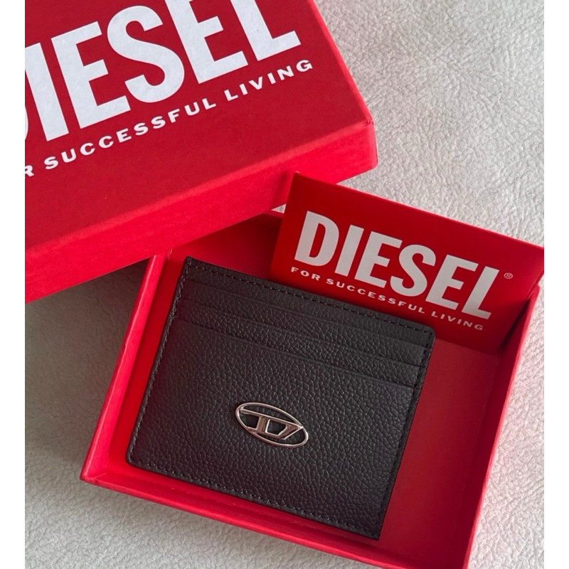 Diesel Johnny Card Case Brown :  grained leather