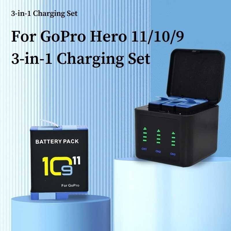 Δ แบตเตอรี่ 2800Mah สำหรับ Hero 9 แบตเตอรี่พร้อม Gopro 10 11 อุ