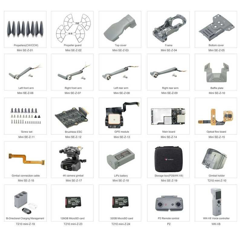 Δ วอล์คเกอร์ T210 มินิ SE RC Drone อะไหล่ใบพัด กับมอเตอร