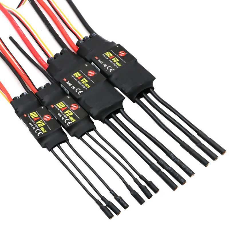 Δ ZMR Brushless 40A 50A 80A 100A V2 Drone ESC 2-4S ควบคุมความเร็วด้วย BEC / U