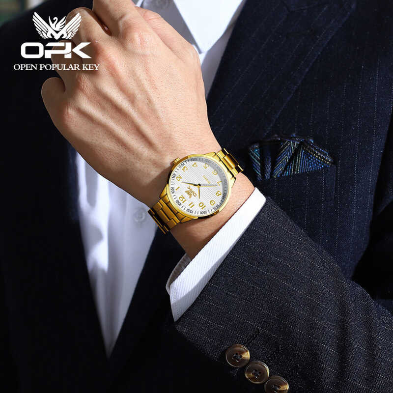 Watch OPK For Men Fashion Business Simple Men's Watch Imported Waterproof Stainless Steel Watch Str