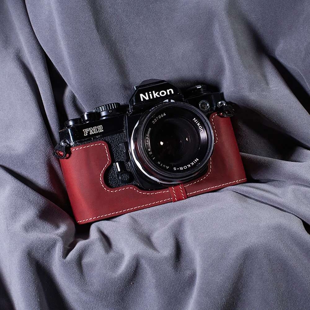 สําหรับ Nikon FM2 FE2 FM2N FM2 หนังสําหรับกล้องหนังกล้องอุปกรณ์เสริมสําหรับกล้องสําหรับถ่ายภาพ