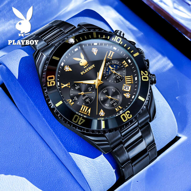 ❤ [ 100% ของแท้ ] PLAYBOY ใหม่ นาฬิกาผู้ชาย แท้ กันน้ำ Casual แฟชั่น นาฬิกาข้อมือผู้ชาย