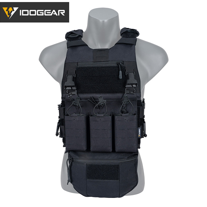 IDOGEAR FCSK3.0 ชุดเสื้อกั๊กยุทธวิธี มาพร้อมกระเป๋า mag ด้านหน้า, กระเป๋า drop และแผ่นรองไหล่