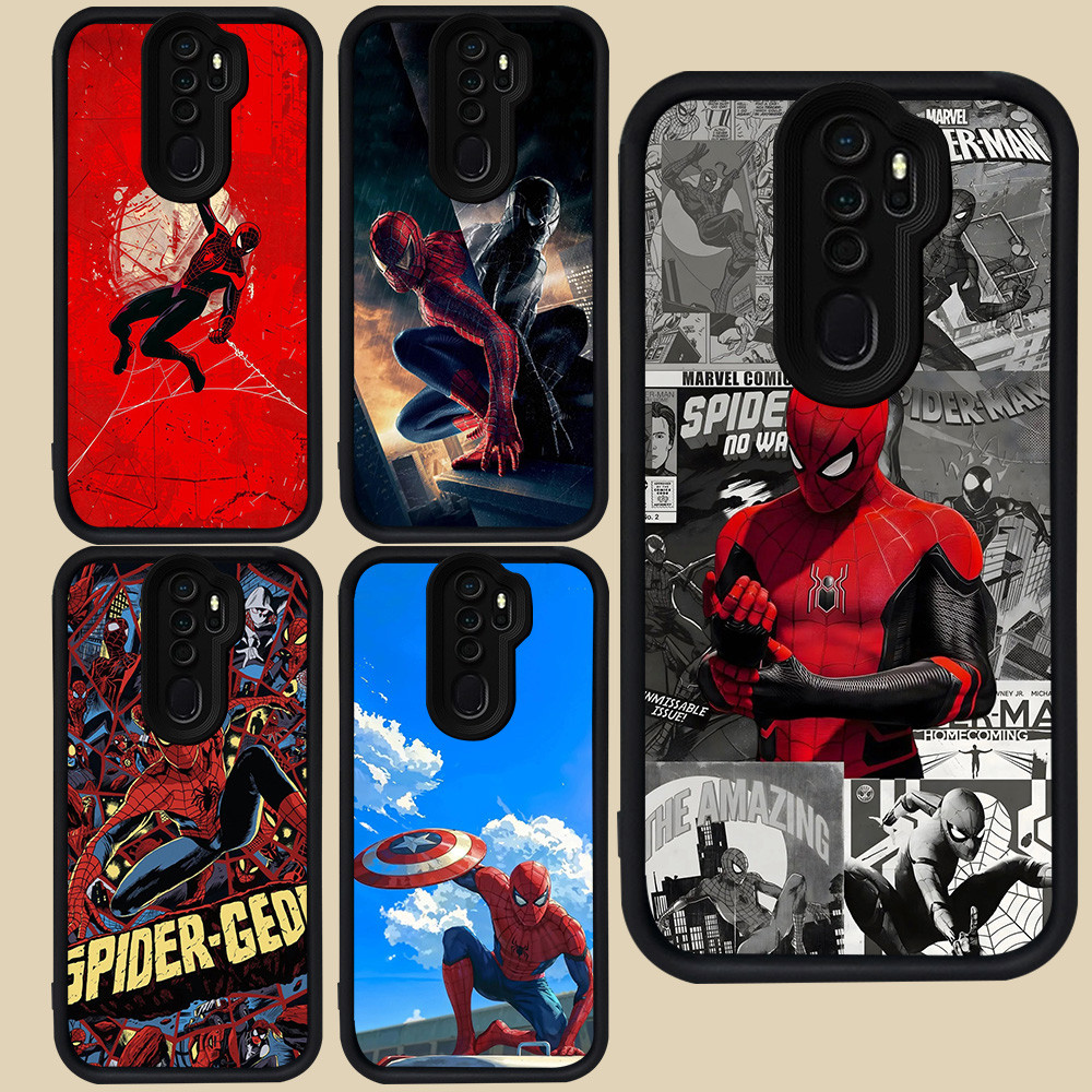 เคสสีดําสําหรับ OPPO A5 A37 A39 A9 2020 A83 Reno 2F F11 2Z Pro R59 Spiderman