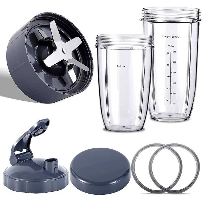Blender Cup Set For Nutribullet Blenders 600W/00W PRO Extractor Blade 32Oz & 24Oz Huge Cups Blender