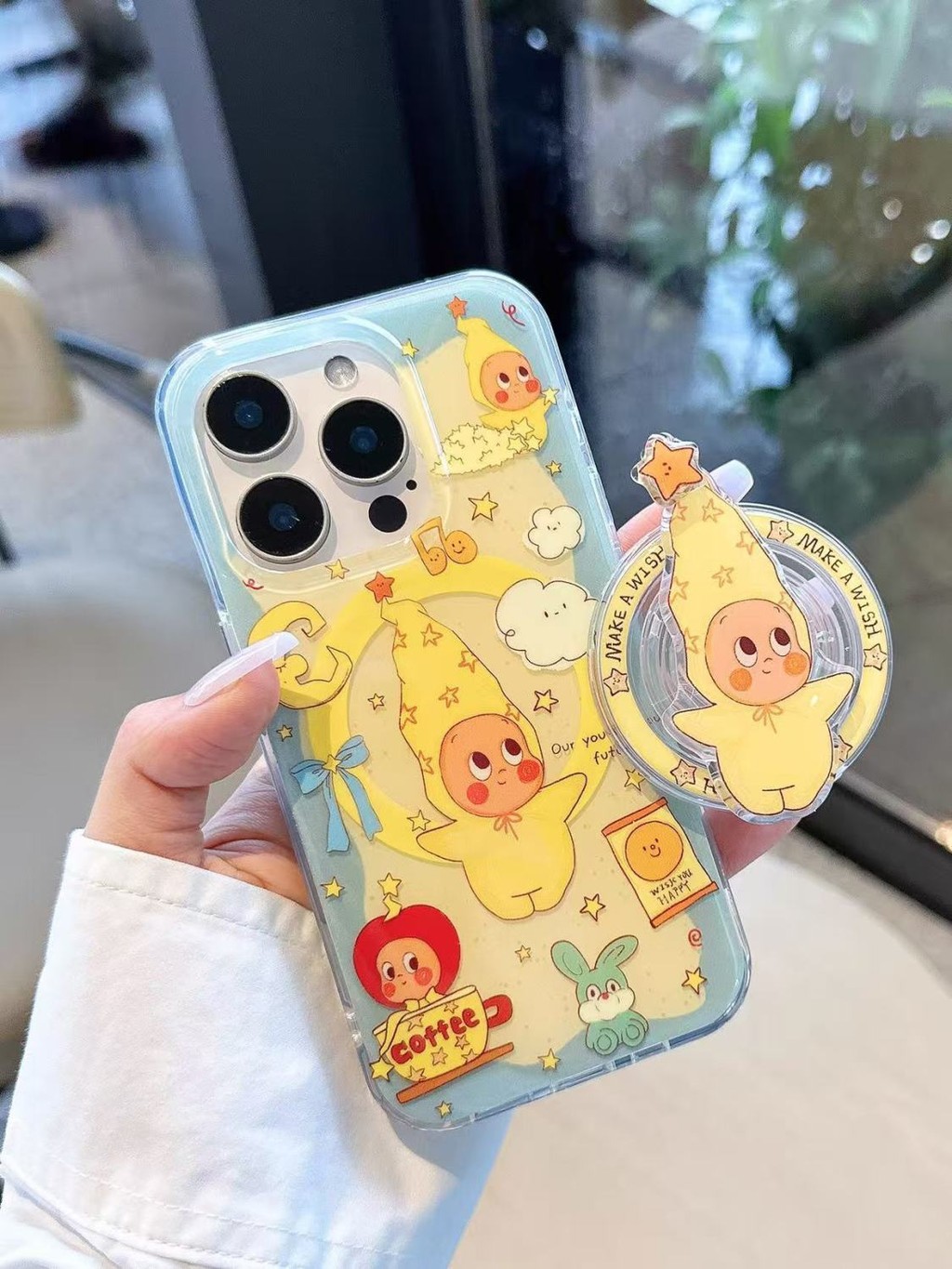 เคสโทรศัพท์ Apple 17 iPhone 15pro เคสโทรศัพท์ Star พร้อมขายึดแม่เหล็กหมุนได้ iPhone16pro เคสโทรศัพท์ทนสิ่งสกปรก