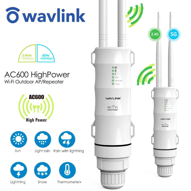❤ Wavlink Ac600 Outdoor Repeater เครื่องขยายสัญญาณไวไฟ ขนาด 1000Mw สำหรับใช้งานกลางแจ้งแบบ 2.4G