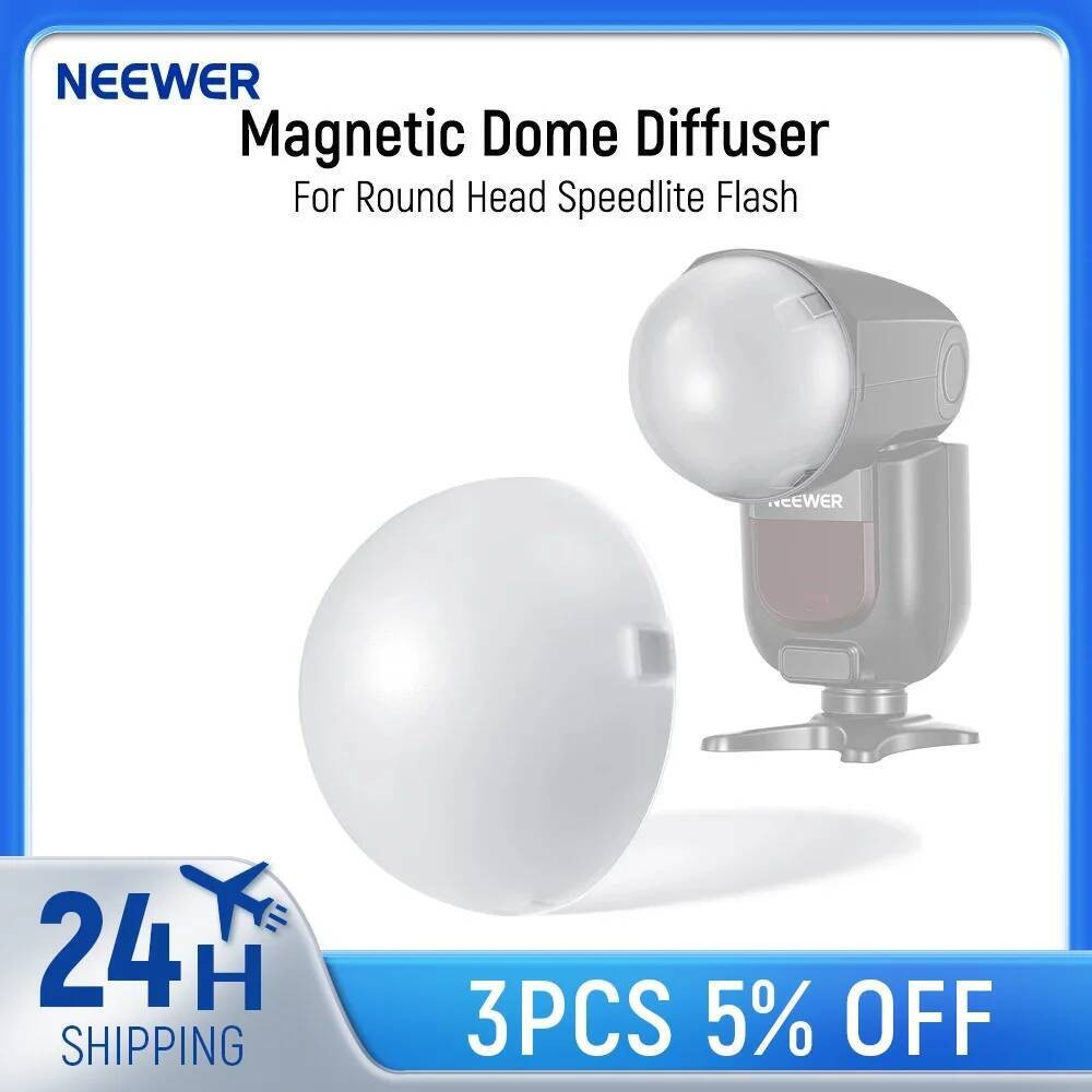 NEWER Magnetic Dome Diffuser สําหรับหัวกลม Speedlite แฟลชแม่เหล็กติดแฟลช Dome Light Modifier สําหรับ
