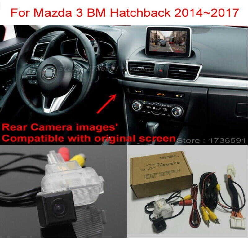 สำหรับ Mazda 3 Mazda3 BM Hatchback 2014 ~ 2018 RCA และหน้าจอเดิมใช้ได้กั