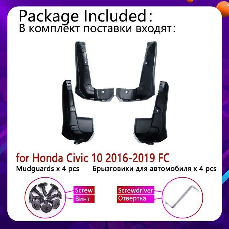 Xingfan 4Pcs รถ Mudflap สำหรับ Honda Civic 2016 2017 2018 2019 FC Fc1 Fc2 Fc5บังโคลน