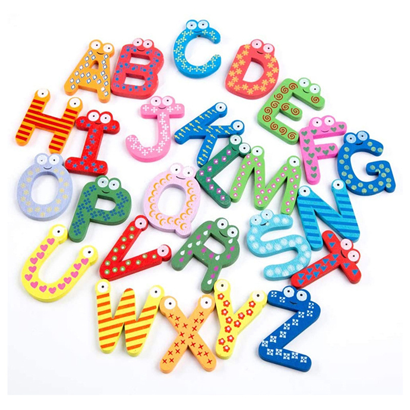 Magnetic Learning 1Set Alphabet Letters Fridge Magnets Refrigerator Stickers Wooden Educational Kid