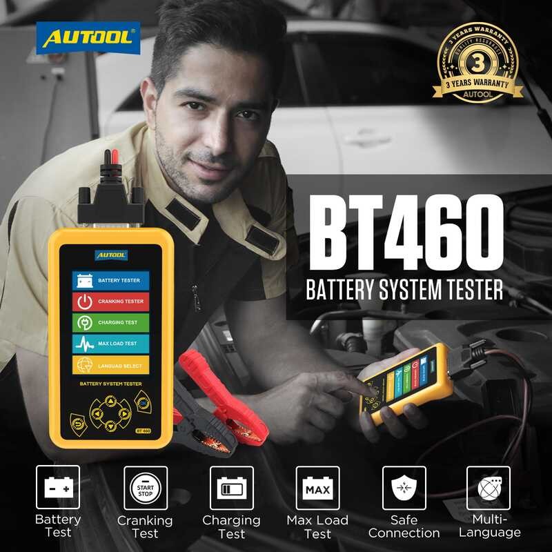 AUTOOL 🍀 Bt460 Automotive Load 12V/24V 30-2000 CCA Car Battery Analyzer Charging Cranking Syst