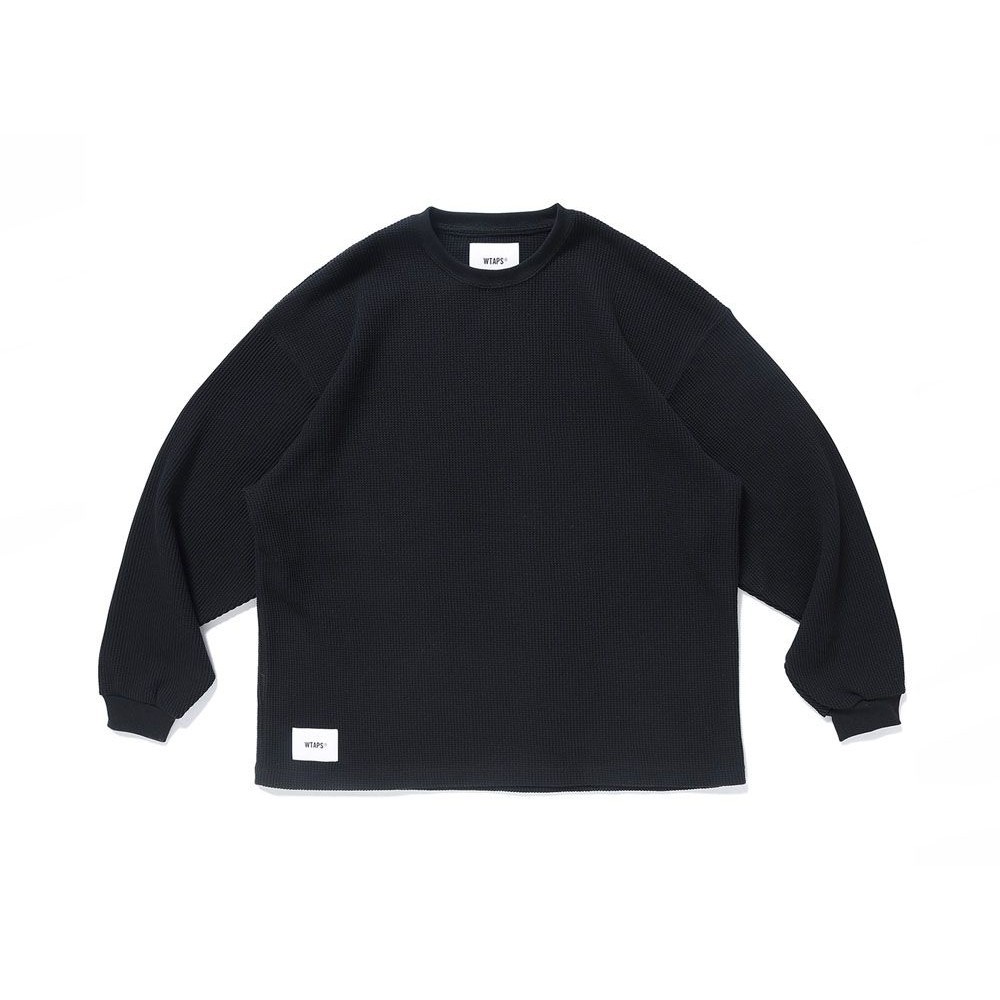 ♞,♘,♙Wtaps WAFFLE LS COTTON Black Unused WFD