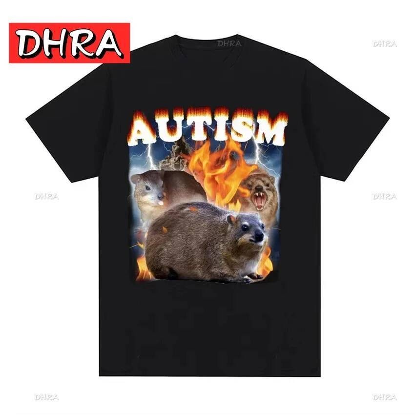 เสื้อยืด Hyrax Meme สไตล์ Harajuku Vintage แบบ Unisex แขนสั้น สำหรับใส่ในหน้าร้อน