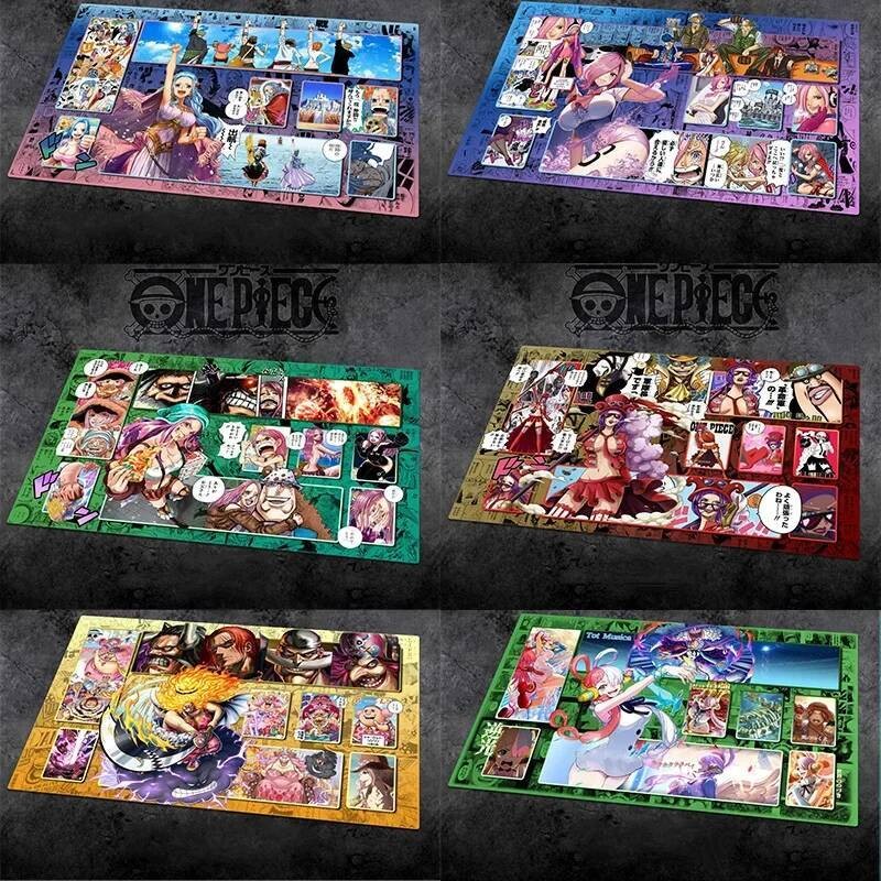 OPCG One Piece การ์ดเกมเฉพาะ Playmat Battle Against Rebecca Roronoa Zoro Trafalgar Law หนังสือการ์ตูน series ของเล่น 60*35 ซม.