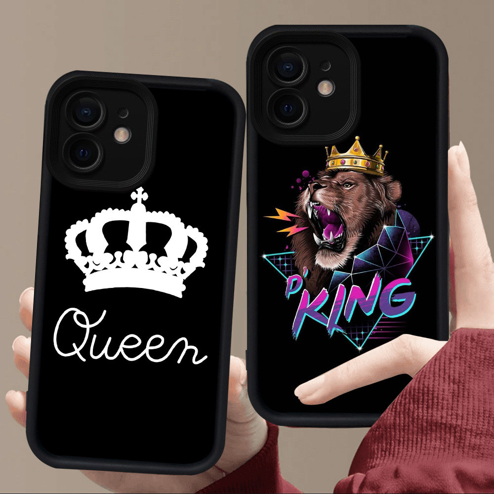 E65 King Queen Case สําหรับซิลิโคนสีดํา iPhone 12 Mini 15 11 X XS XR Pro Max