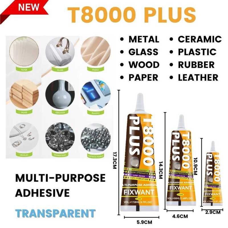 ยกระดับ T-8000 T8000 PLUS กาวติดโทรศัพท์ใส ซ่อมนาฬิกา กันน้ำ หนัง ผ้า ไม้ M