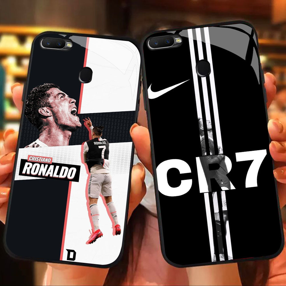 MK-12 Champions League CR7 Liquid HD Glass Casing สําหรับ OPPO A7 A12 A12S A11K A5S F9 F7 F5 Realme 