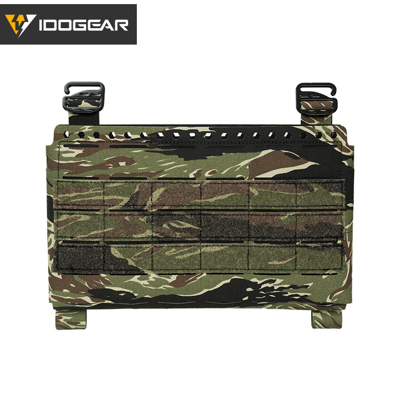 IDOGEAR แผงยุทธวิธีพร้อม buckle แบบแทนที่ได้ และ design laser cut MOLLE hook & loop สำหรับกระเป๋าสไตล์ทหาร