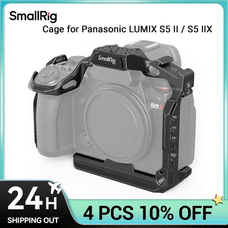 SmallRig S5 II Cage S5 IIX กรงสําหรับ Panasonic LUMIX S5 II / S5 IIX พร้อมแผ่นปลดเร็วในตัวสําหรับ Ar