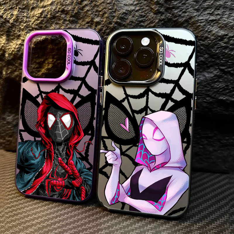 Marvel Spiderman Miles Morales Spider Gwen เคสโทรศัพท์หรูหราสําหรับ iphone 17Air 16E 15Pro Max 11 12