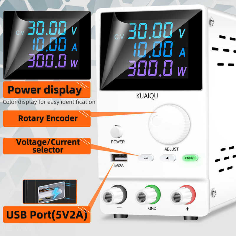 ห้องปฏิบัติการปรับแหล่งจ่ายไฟ DC 30V 60V 120V 3A 5A 10A LCD Digital La