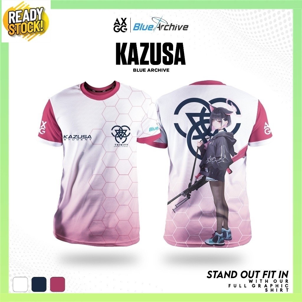 [จัดส่งรวดเร็ว] Blue Archive - Kaho/Kanna/Karin/Kasumi/Kazusa/Koki/Maki/Makoto/Mashiro" เสื้อยืดสําหรับเล่นเกม