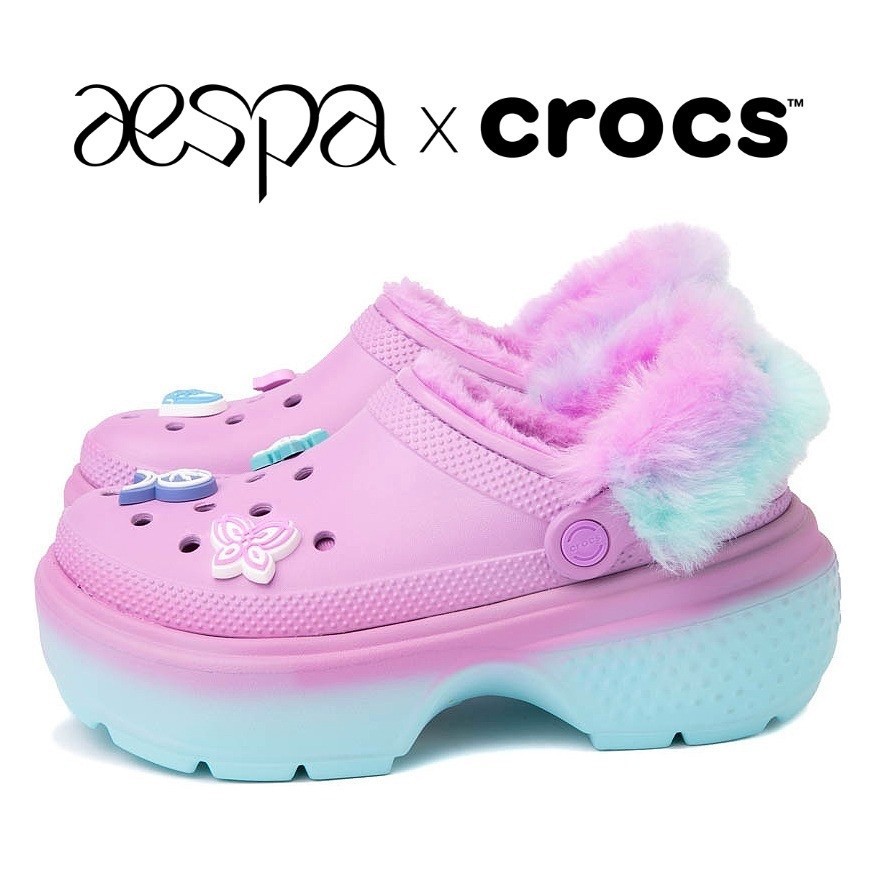 nb ♞CROCS Classic Mary Jane Clog  AESPA X  STOMP LINED CLOG -พรีออเดอร์ - preorderoppa