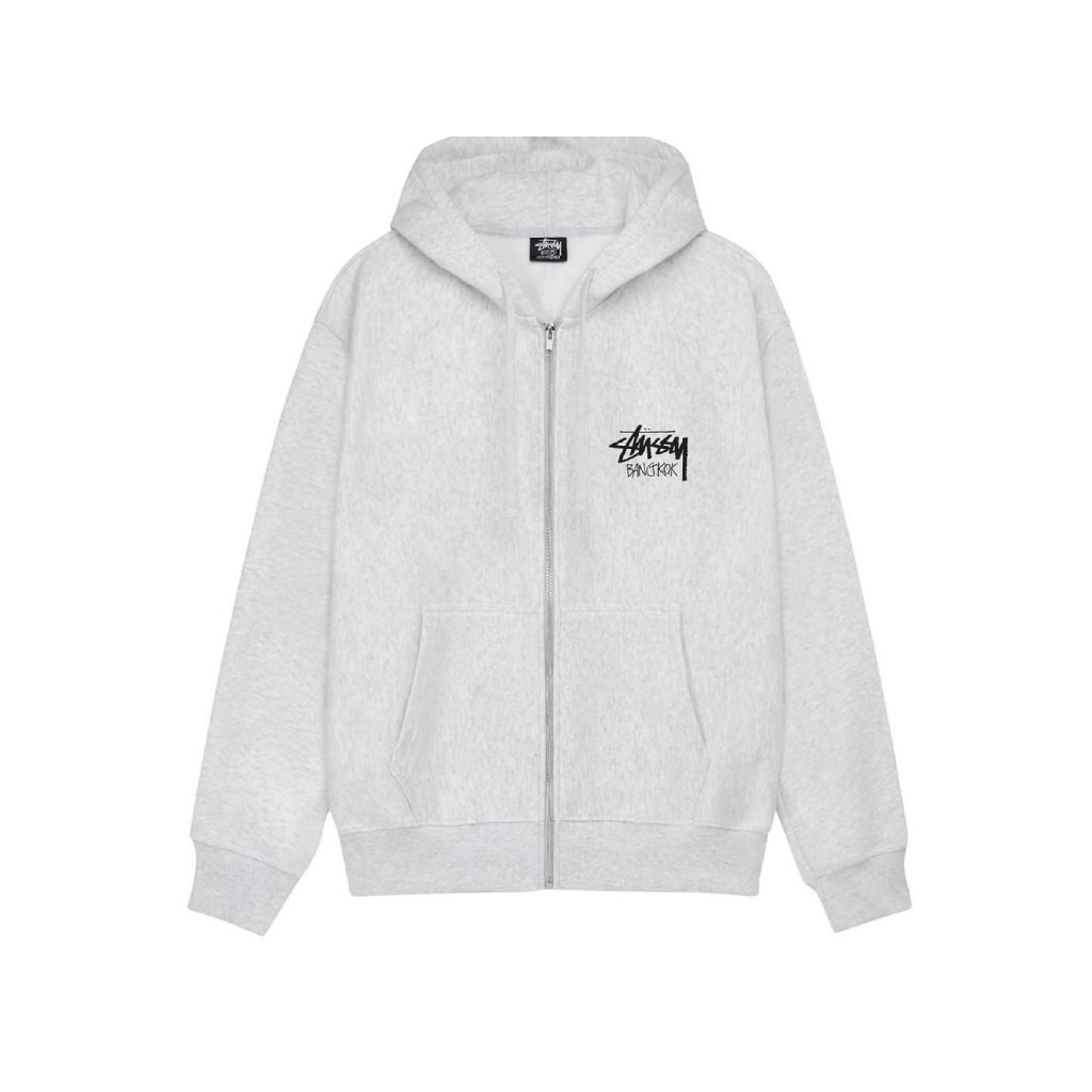 ♞Stussy Zip Hoodie Bangkok (ASH HEATHER)