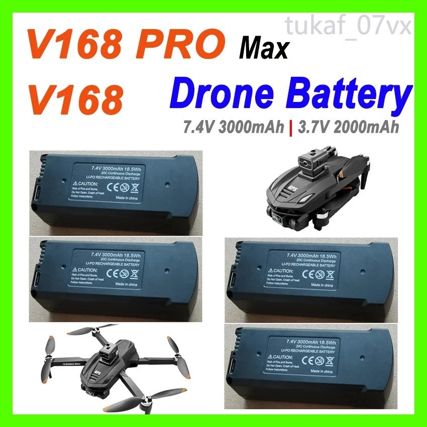 4Pcs Original V168 Pro Max GPS Droneแบตเตอรี่ 7.4V 3000MAh/3.7V 2000MAh V168 proอะไหล่แบตเตอรี่Dron