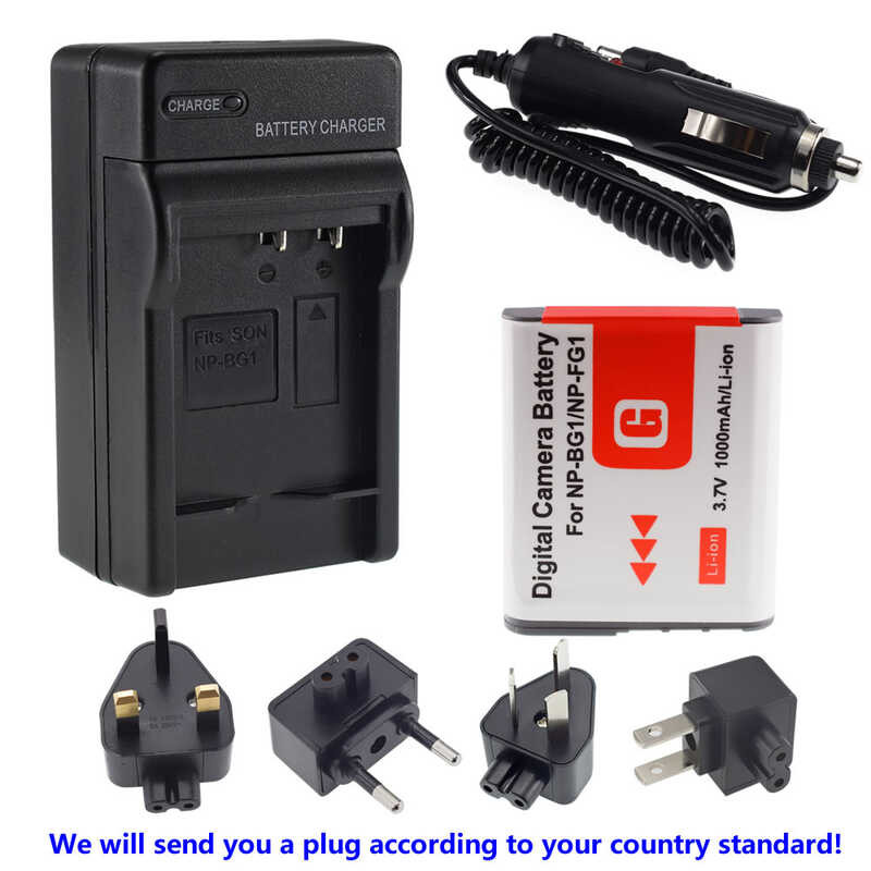 Type 6 G Battery + Charger for SONY Cybershot NP-BG1 FG1 DSC-H20 H9 H3 T100 W80 W90 b NP-B1 F1