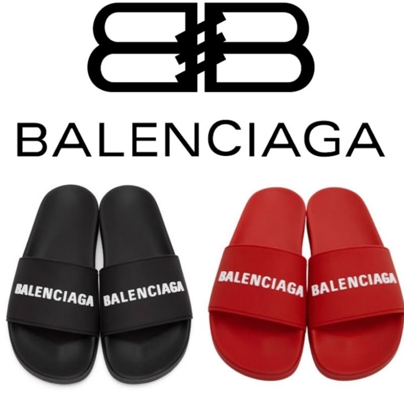 ♞balenciaga logo pool  slide รองเท้าแตะ บาเลนเซียก้า ของแท้ 100% มือ 1 สินค้าพร้อมส่ง jyg