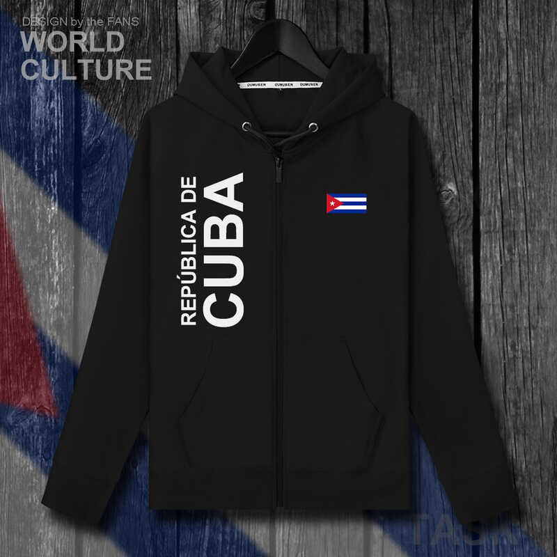 คิวบา Ca8 CUB ชายเสื้อกันหนาว Hoodie ฤดูหนาวซิปคาร์ดิแก