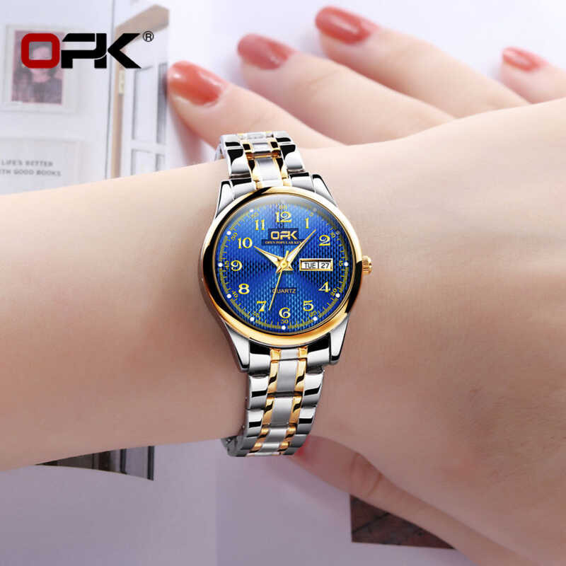 ❤ OPK นาฬิกา ผู้หญิง กัน น้ำ นาฬิกาแบรนแท้ สแตนเลส ส่องสว่าง นาฬิกาข้อมือผญ ดิจิทัล