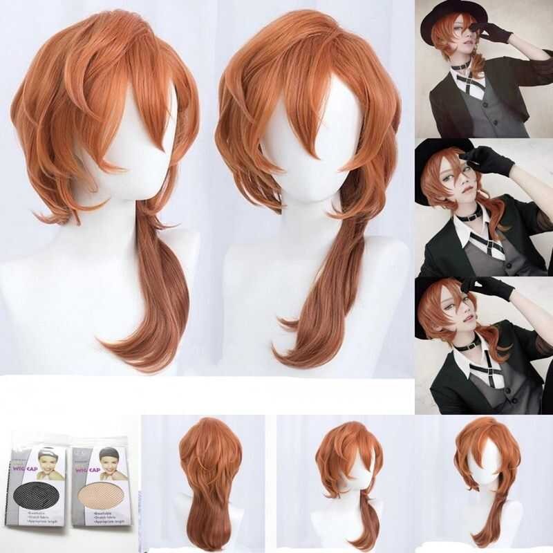 Morematch High Quality Anime Bungo Stray Chuya Nakahara Chuuya Cosplay Wig Heat Resistant Synthetic