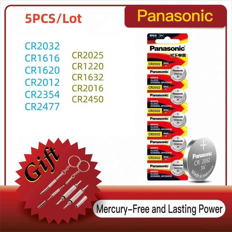 5 ชิ้น แบตเตอรี่ลิเธียม Panasonic ของแท้ใหม่ CR2032 CR2450 CR1616 CR1620 CR2012 CR1220 CR2016 CR2354