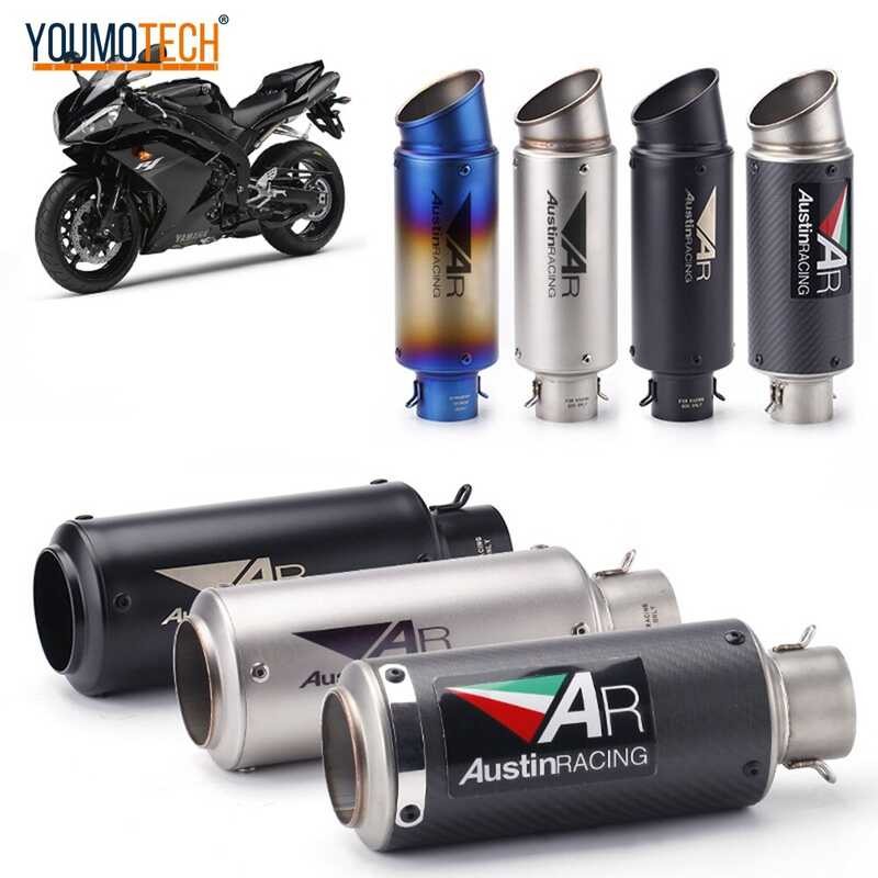 51MM/60MM Inches Inlet Universal Motorcycle Exhaust Muffler Pipe Canister Pipe Tail pipe Tail Muffl