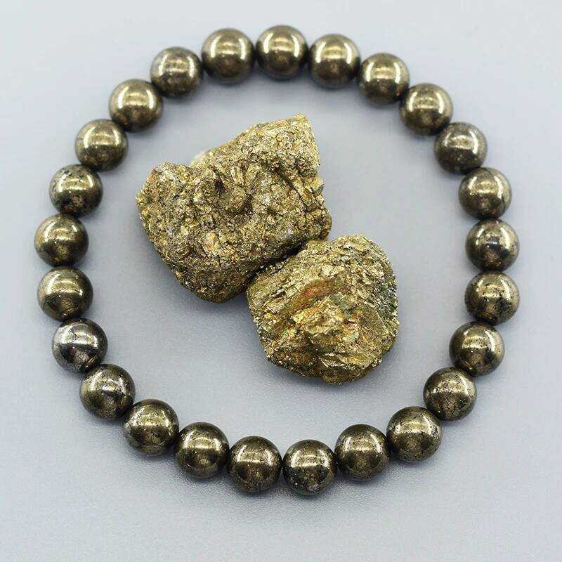 Oril Pyrite Energy ลูกปัดธรรมชาติ Hematite เครื่องประดับสุขภาพสำหรับทั้งผู้ชายและผู้หญิง