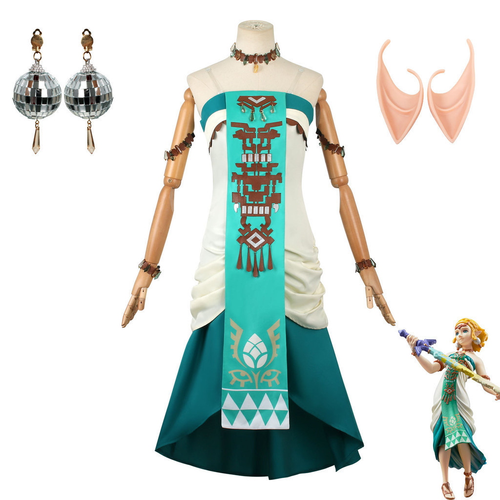 Legend of Zelda 2: Tears of the Kingdom - Zelda Princess ชุดเดรสคอสเพลย์ สําหรับเด็ก