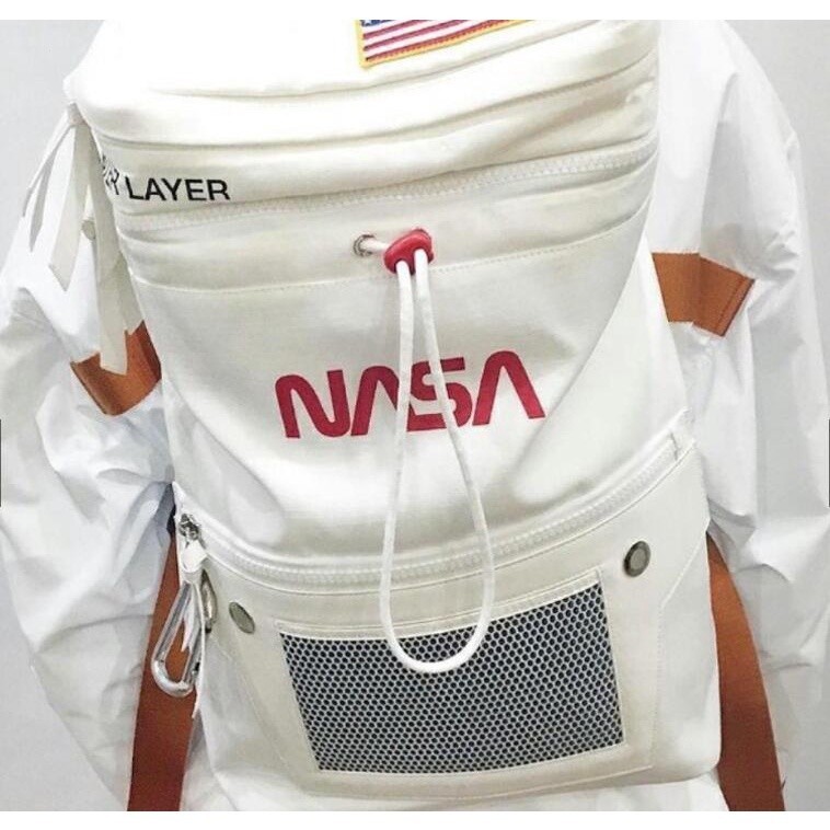 Heron PRESTON X NASA กระเป๋าเป้สะพายหลัง กระเป๋าสะพายไหล่ ทรงโท้ท ความจุขนาดใหญ่ ลายนักบินอวกาศ สีข