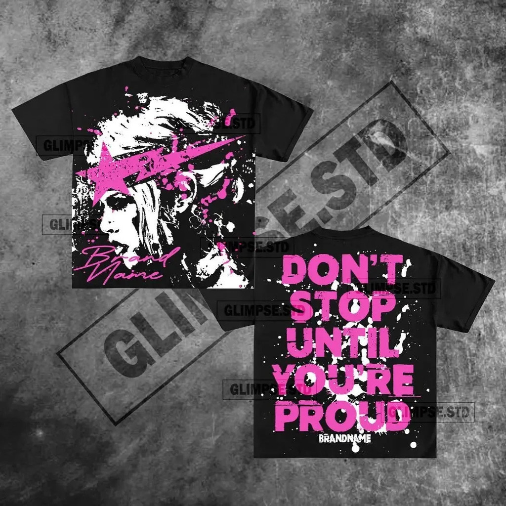 American Graphic T-Shirt ขนาดใหญ่ สไตล์ Y2K เกาหลี Goth วินเทจ สําหรับผู้หญิงและผู้ชาย