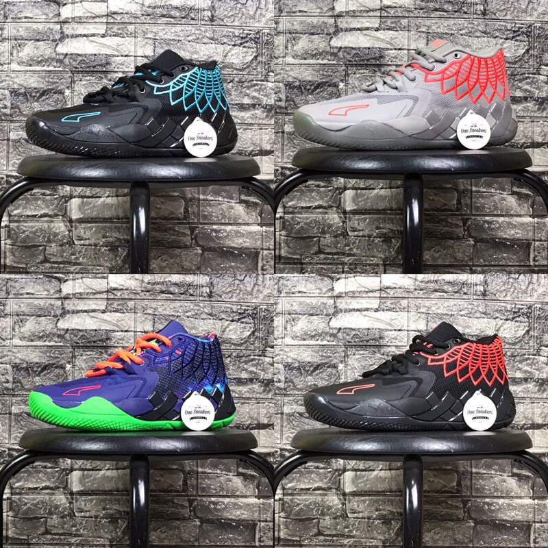 PUMA MB 01 LAMELO BALL BLACK BLUE RED GREY GALAXY  เป็นต้นฉบับ