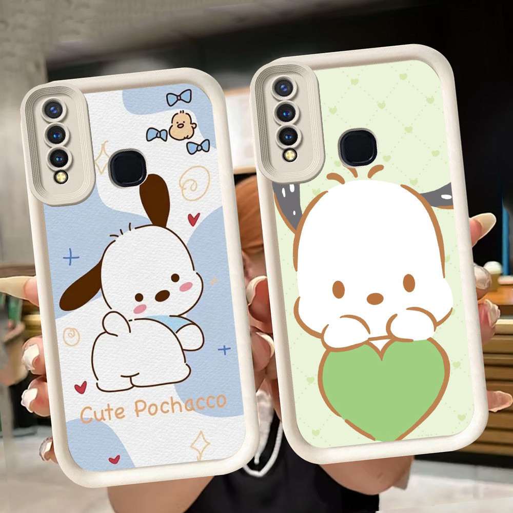 ปลอกอ่อนสําหรับ VIVO Y19 Y30 Y30i Y17 Y93 Y95 Y12 Y50 Y15 Y91 Z1 Pro V9 Y91C สีขาว Q6 Pochacco