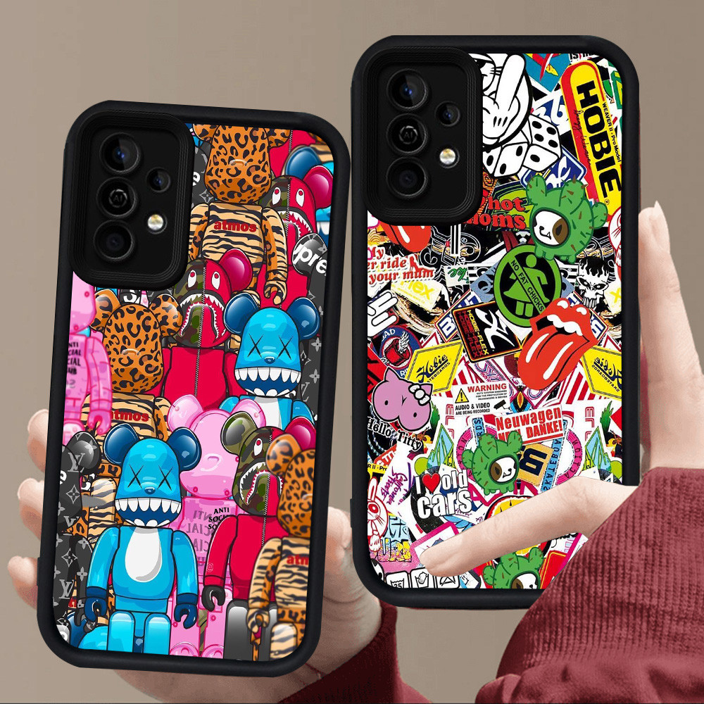 E91 Super แฟชั่นออกแบบปลอกสําหรับซิลิโคนสีดํา Samsung A05S A35 A24 A04s A16 A14 A56 A34 S25 Ultra A2