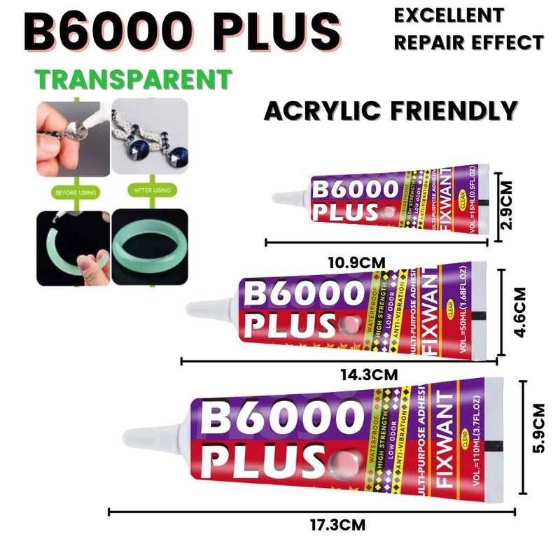 ใหม่ B-6000 สูตร B6000 PLUS กาวอุตสาหกรรมอเนกประสงค์สำหรับงานฝีมือ DIY การแสดงคริสตัล