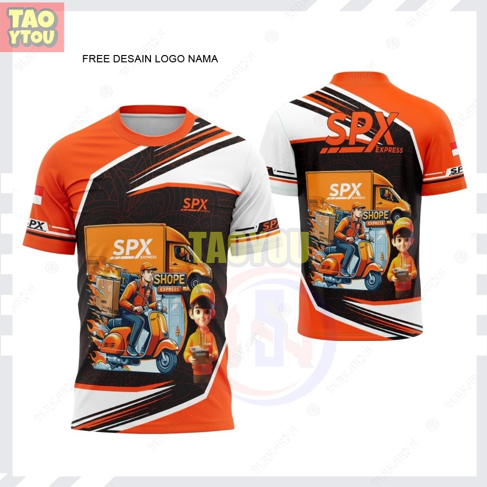 Jual BAJU KAOS DRIVER KURIR PAKET SPX EXPRESS JERSEY SPX EXPRESS Fullprinting
