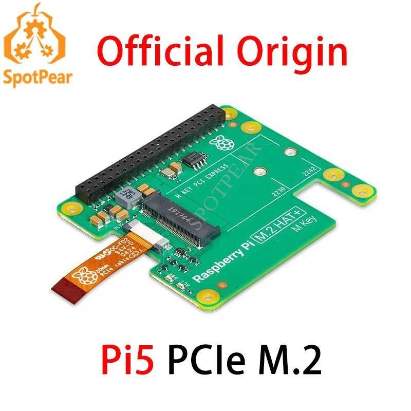 Raspberry Pi 5 อย่างเป็นทางการ Original PCIe ถึง M.2 NVMe SSD Raspberry Pi M.2 หมวก + สําหรับ Pi5